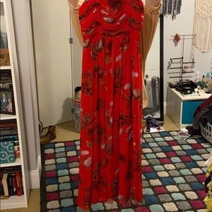 Floral Red prom dress